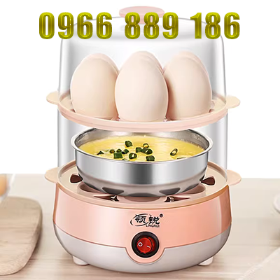 Máy hấp trứng ký túc xá cắm điện hộ gia đình hai tầng hấp nồi trứng điện nhỏ năng lượng nhỏ tắt điện học sinh 1 người - Nồi trứng