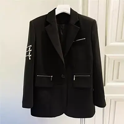 Áo khoác châu Âu 2020 mùa xuân mới của phụ nữ phù hợp với áo khoác màu rắn lỏng áo dài tay phù hợp với áo khoác hàng hóa châu Âu - Business Suit