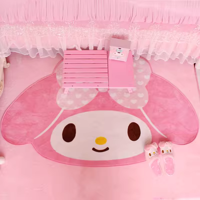 Dễ thương màu hồng cô gái nhà thảm phim hoạt hình thảm trải sàn phòng ngủ trẻ em bò chăn chơi thảm - Thảm