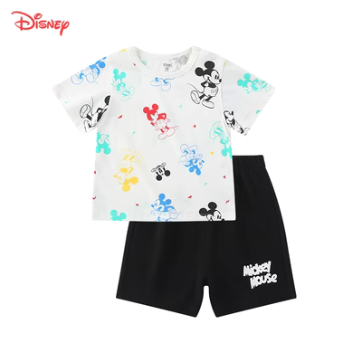 Disney Boys Short Sleeve Set Trẻ em T-shirt Short-Shirt Bộ 2-Piece Fashion Summer Baby 2020 New Children Wear - Phù hợp với trẻ em