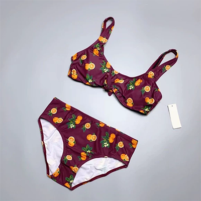 trong lưới màu đỏ tính khí bó sát co giãn-in ngắn tay bộ bikini phù hợp với bãi biển kỳ nghỉ áo tắm phụ nữ - Bikinis