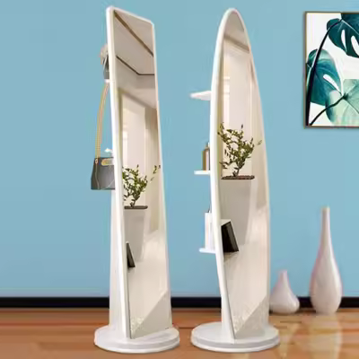 360 độ xoay quần áo elip gương di động chiều dài đầy đủ với gương lưu trữ sáng tạo sàn gương gương cửa hàng quần áo gương - Gương