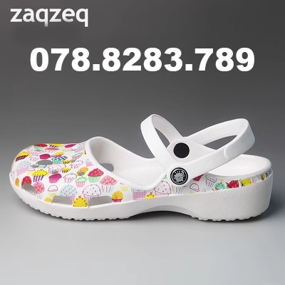 ZaqZeq/Danhe dép đi trong phòng mổ y tá xăng đan có lỗ giày làm vườn của phụ nữ in giày phụ nữ mang thai giày thường