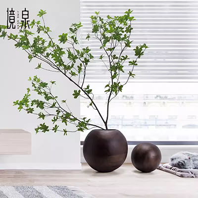 Bình đá tự nhiên bình hoa đá cuội tự nhiên chậu hoa đá chậu hoa đá Trường Giang - Vase / Bồn hoa & Kệ