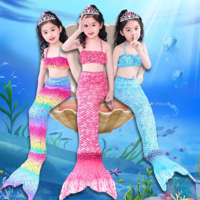 Cô gái chia bé gái quần áo bơi quần áo bé công chúa nàng tiên cá đuôi váy cô gái xinh đẹp - Bộ đồ bơi của Kid