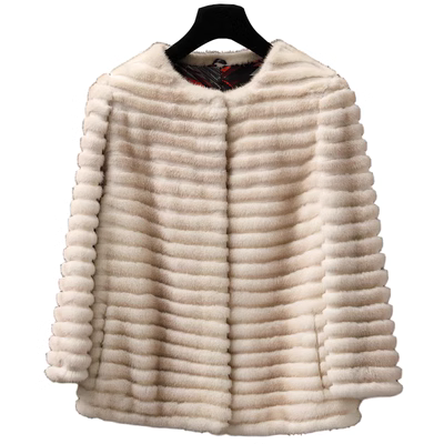 Marsh Marie 2020 áo khoác lông chồn cổ tròn mới dành cho nữ ngoài mùa ngắn - Faux Fur