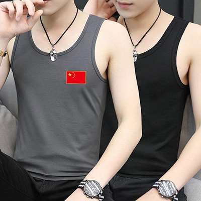Cờ Trung Quốc mùa hè nam vest vest thể thao tập thể dục singlet kích thước lớn nam không tay áo thun nam chạm đáy - Lót