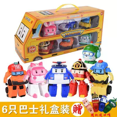 Xe cảnh sát robot Poli bộ đồ sửa đổi xe cứu hỏa Xe Poli đội Poli đồ chơi trẻ em biến dạng - Đồ chơi robot / Transformer / Puppet cho trẻ em