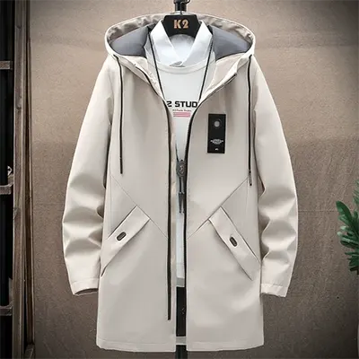 [Cùng một đoạn trong trung tâm thương mại] Mogao xuống áo khoác nam dài giữa áo trùm đầu ấm áp áo khoác phiên bản Hàn Quốc 441161017 - Cao bồi