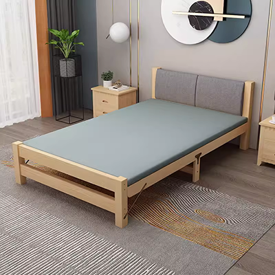 Giường đơn giường đôi giường gỗ cứng giường gỗ nội thất giường 1,5 giường đơn giản giường nhỏ 1mm giường lớn giường có màn trang trí giường - Giường