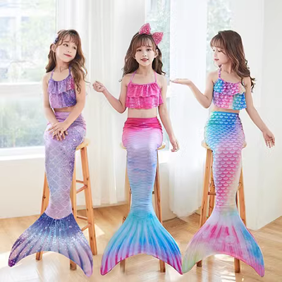 Nàng tiên cá đuôi áo tắm trẻ em cô gái công chúa váy phù hợp với quần áo học sinh tiểu học búp bê nàng tiên cá bé đuôi - Đồ bơi trẻ em