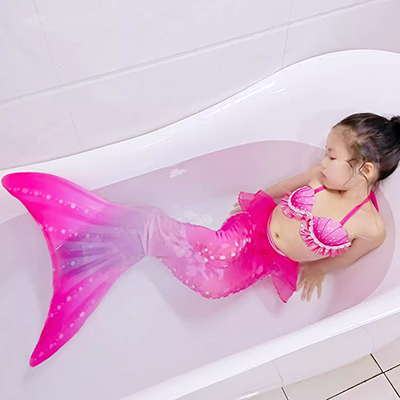 Cô gái cô gái người lớn cha mẹ-con nàng tiên cá đuôi cá quần áo bơi suối nước nóng Quần áo studio COS có thể được trang bị chân chèo để bơi - Đồ bơi trẻ em