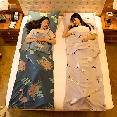 Bộ khăn trải giường du lịch và bộ chăn bông túi ngủ một mảnh cho người lớn mùa hè Bộ đồ giường khách sạn mỏng phổ biến cho bẩn - Túi ngủ