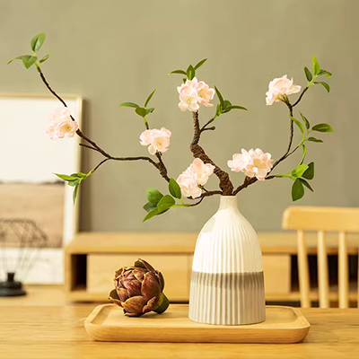 Hoa anh đào màu hồng lãng mạn mô phỏng sáp hoa mận cành hoa đào cánh hoa khô bó hoa hình cửa hàng trang trí nội thất - Hoa nhân tạo / Cây / Trái cây