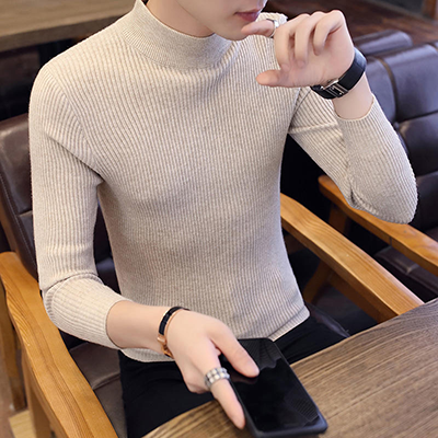 Mùa thu đông mới áo len cổ cao nam Hàn Quốc slim-fit áo len dệt kim trẻ trung đẹp trai hợp thời trang áo len nam - Hàng dệt kim
