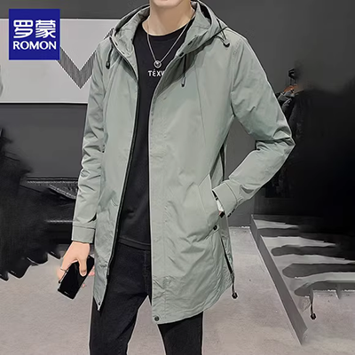 Áo gió nam mùa thu đông 2019 phong cách mới cộng với nhung dày phiên bản Hàn Quốc của xu hướng áo khoác nam dáng dài đẹp trai giữa dài - Áo gió