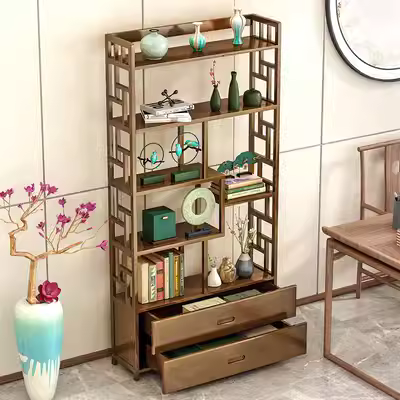 Bogu khung gỗ rắn Đồ trang trí nội thất Trung Quốc Kệ Duobaoge trưng bày đồ cổ Tủ trà giá sách cổ - Kệ