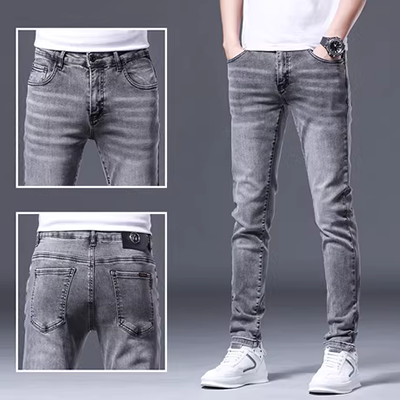 Quần jeans nam xu hướng 2020 quần hot bán cotton nguyên chất thun siêu cháy cộng với chất liệu thun thun eo Nhật Bản - Quần jean