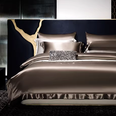 Sản phẩm mới Bộ chăn ga gối 4 món 1,8m2 m bộ chăn ga gối Bộ 4 món màu xanh quân đội bộ khăn trải giường màu trơn đơn giản - Bộ đồ giường bốn mảnh