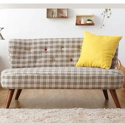 Căn hộ nhỏ kiểu Bắc Âu không có tay vịn phòng ngủ sofa đôi đôi hiện đại tối giản thiết kế sofa vải - Ghế sô pha