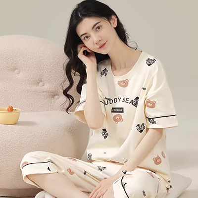 Mới của gk cùng đoạn phim hoạt hình mùa hè đồ ngủ nữ cotton Donald Vịt đi ngủ tại nhà phim hoạt hình Vịt Donald Dịch vụ tại nhà - Đêm đầm