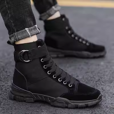 Giày cao cổ nam giày vải cao cấp Martin boots cao cấp thoáng khí giày cao điểm mùa hè giày nam xu hướng - Giày ống