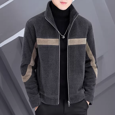 Mùa thu và mùa đông 2020 áo len nam đan len cardigan của nam giới Phiên bản Hàn Quốc của xu hướng giản dị Nhật Bản áo len cổ đứng áo khoác thanh niên - Áo len thể thao / dòng may