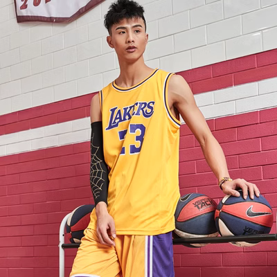 Bộ đồ tập bóng rổ phù hợp với nam số 23 Lakers Zhan Huang áo thể thao tùy chỉnh in trò chơi đồng phục áo rời - Thể thao sau