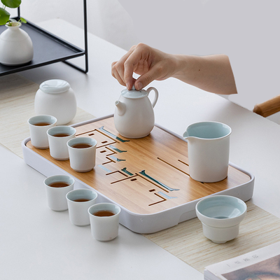 Bộ khay trà đế thoát nước phong cách Nhật Bản, Bộ ấm chén pha trà sang trọng