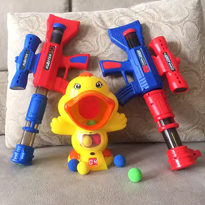 Trẻ em bắn vịt đồ chơi cậu bé bắn đạn mềm bằng không khí lấy bố mẹ-con cô bé 6 tuổi cùng phong cách - Súng đồ chơi trẻ em