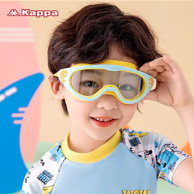 Kính bơi trẻ em chống nước và chống sương mù HD cho bé trai và bé gái nút tai một mảnh gọng lớn kính bơi kính bơi bộ mũ - Goggles