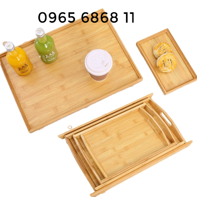 Khay gỗ tre đựng đồ ăn phong cách Bắc Âu đơn giản khay gỗ chữ nhật cho hộ gia đình