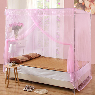 Dọc giường đôi khóa vuông đáy giường có thể thu vào màn chống muỗi kệ phụ kiện khung vuông thu nhỏ mẫu TH10 - Lưới chống muỗi