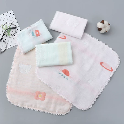 Khăn bông thấm nước gạc bông nhỏ khăn vuông nhỏ rửa mặt tắm siêu mềm trẻ sơ sinh cung cấp khăn cho bé - Cup / Table ware / mài / Phụ kiện
