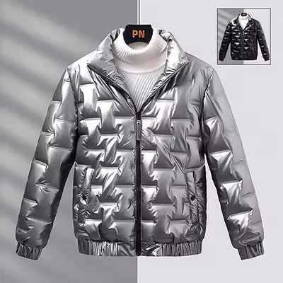 Áo khoác cotton màu bạc sáng bóng dành cho nữ ngắn 2020 Phiên bản mới của Hàn Quốc áo khoác mỏng mỏng nhẹ áo khoác lông áo khoác nhỏ - Bông